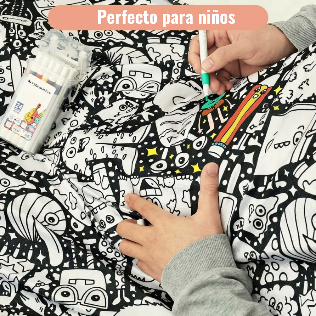 Manta familiar para colorear juntos