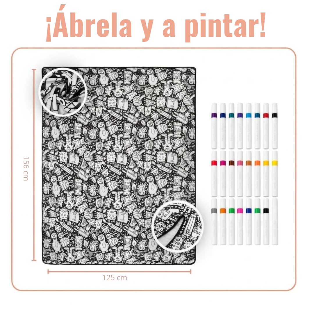 Manta familiar para colorear juntos